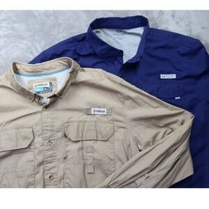 Lot 2 Magellan Outdoors Reel Tree Performance Fishing Shirts Men's 2XL